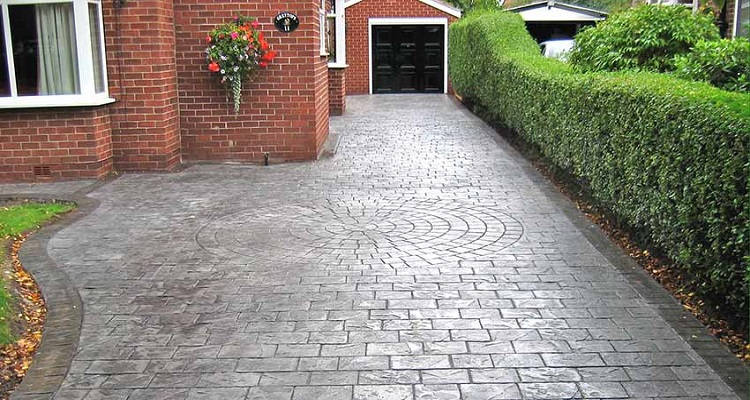 block paving on a slope